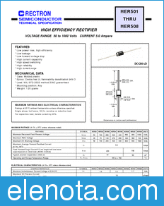 Rectron HER505P-B datasheet