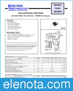 Rectron HER802 datasheet
