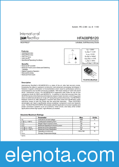 International Rectifier HFA08PB120 datasheet