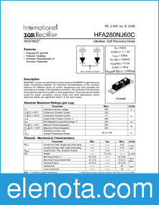 International Rectifier HFA280NJ60C datasheet