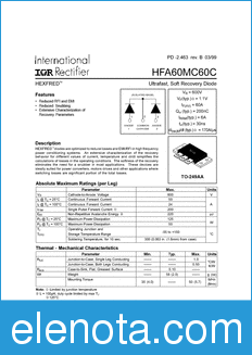 International Rectifier HFA60MC60C datasheet