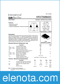 International Rectifier HFA75MB40C datasheet