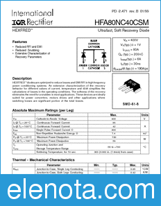 International Rectifier HFA80NC40CSM datasheet