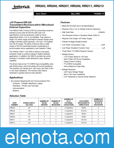 Intersil HIN202 datasheet