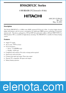 Hitachi HM628512CLFP datasheet