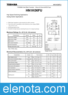 Toshiba HN1K06FU datasheet