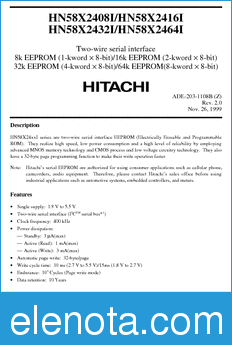 Hitachi HN58X2464TI datasheet