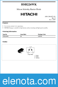 Hitachi HSB226WK datasheet