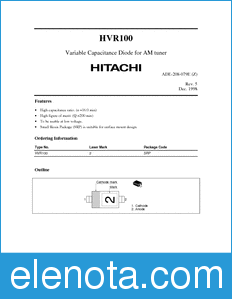 Hitachi HVR100 datasheet