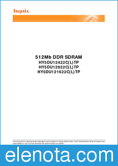 Hynix HY5DU12422C(L)TP datasheet