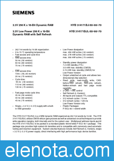 Infineon HYB3141711BJ-50 datasheet