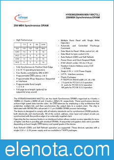 Infineon HYB39S256400 datasheet