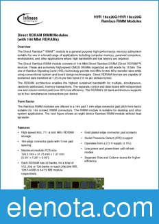Infineon HYR183220G datasheet