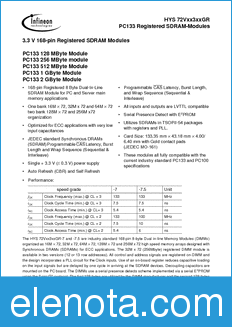Infineon HYS72V16301GR-7 datasheet