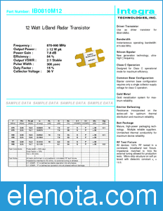 INTEGRA TECHNOLOGIES IB0810M12 datasheet