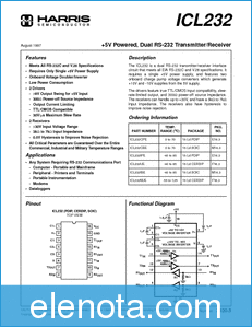 Harris Corporation ICL232CPE datasheet
