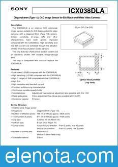 Sony Semiconductor ICX038DLA datasheet