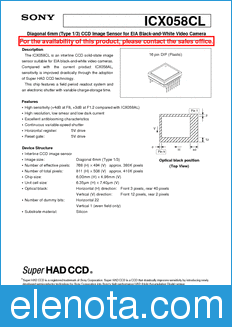 Sony Semiconductor ICX058CL datasheet