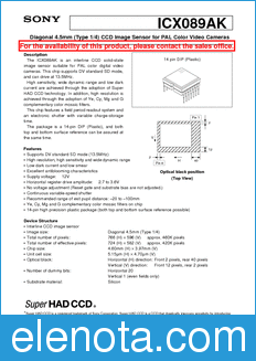 Sony Semiconductor ICX089AK datasheet