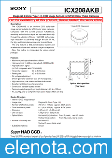 Sony Semiconductor ICX208AKB datasheet