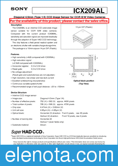 Sony Semiconductor ICX209AL datasheet