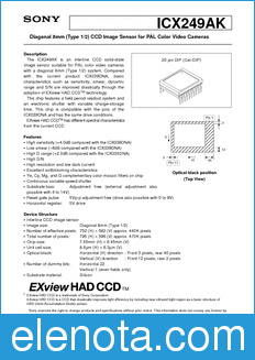 Sony Semiconductor ICX249AK datasheet