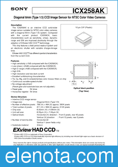 Sony Semiconductor ICX258AK datasheet