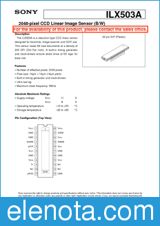 Sony Semiconductor ILX503A datasheet