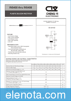 CHENG-YI ELECTRONIC IN5400 datasheet