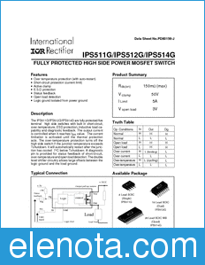 International Rectifier IPS511G datasheet