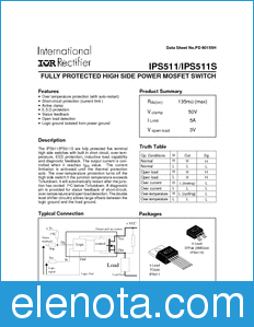 International Rectifier IPS511 datasheet