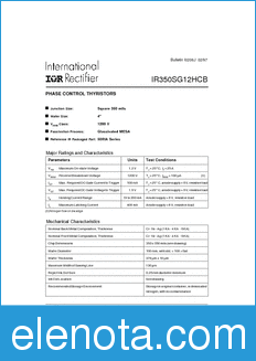 International Rectifier IR350SG12HCB datasheet