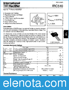 International Rectifier IRC540 datasheet