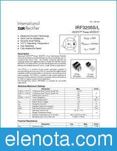 International Rectifier IRF3205L datasheet
