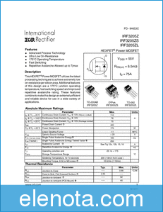 International Rectifier IRF3205Z datasheet