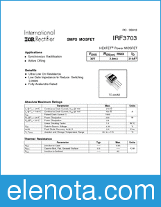 International Rectifier IRF3703 datasheet