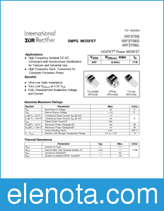 International Rectifier IRF3706 datasheet
