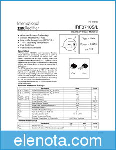 International Rectifier IRF3710S datasheet
