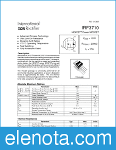 International Rectifier IRF3710 datasheet