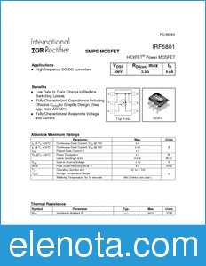 International Rectifier IRF5801 datasheet