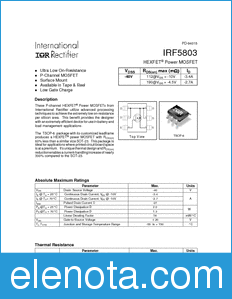 International Rectifier IRF5803 datasheet