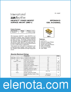 International Rectifier IRF5N3415 datasheet