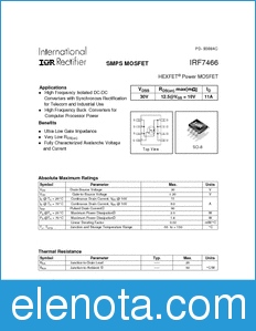 International Rectifier IRF7466 datasheet