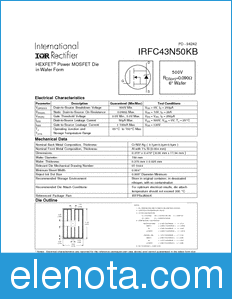 International Rectifier IRFC43N50KB datasheet