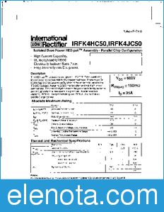 International Rectifier IRFK4HC50 datasheet