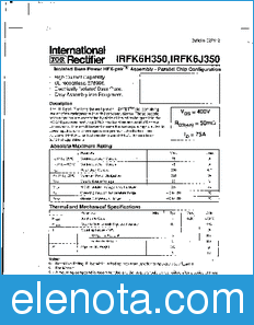 International Rectifier IRFK6H350 datasheet
