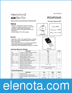 International Rectifier IRG4P254S datasheet