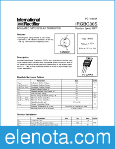 International Rectifier IRGBC30S datasheet