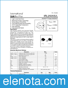 International Rectifier IRL2505L datasheet