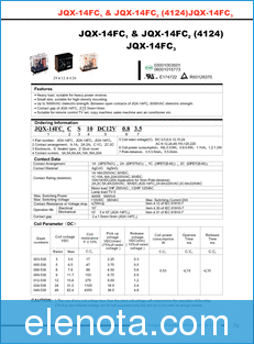 Ningbo Huaguan Electronics JQX-14FC1 datasheet